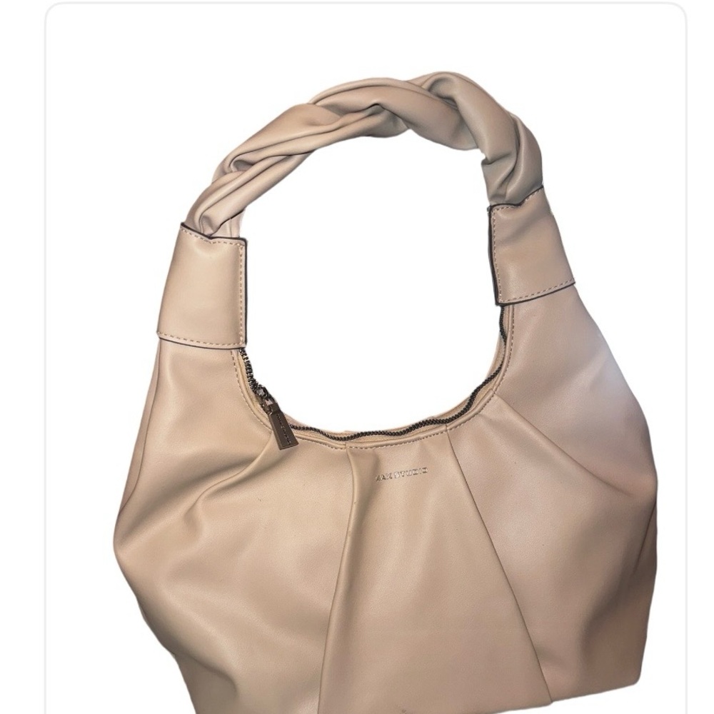 Max Studio Twisted-Handle Hobo Bag in Beige